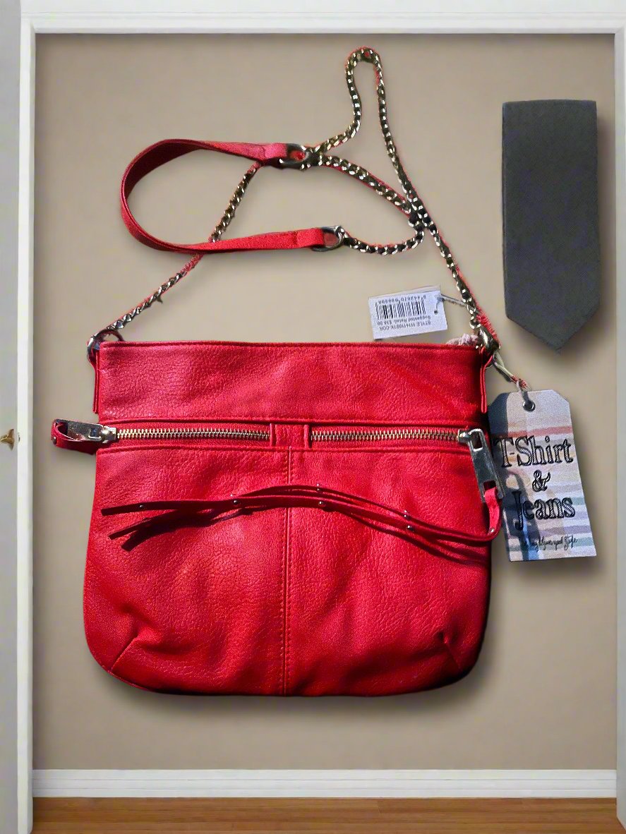 STYLISH RED PURSE VEGAN LEATHER